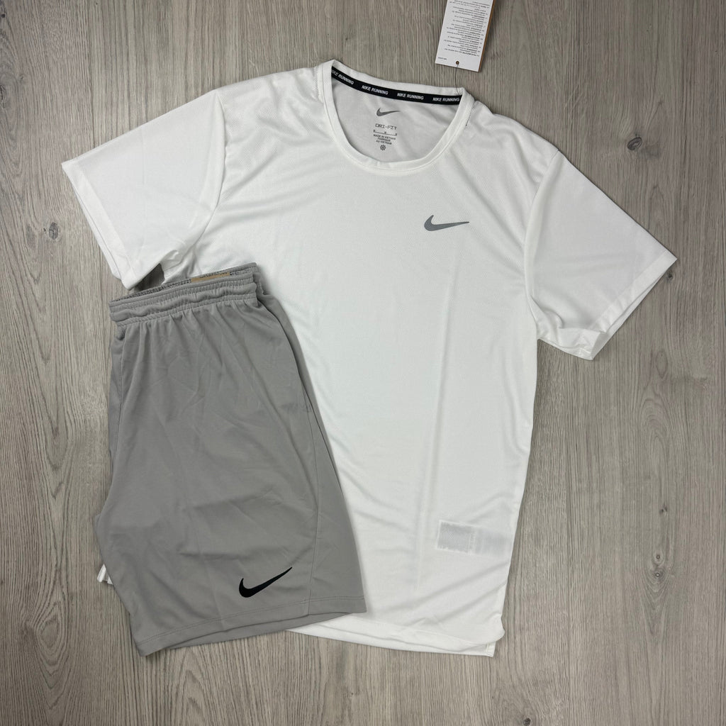 Nike 'Miler' Set - White/Pewter Grey