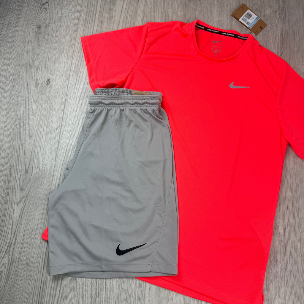 Nike 'Miler' Set - Crimson/Pewter Grey