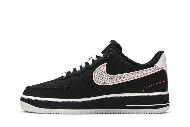 Nike Air Force 1 Low Schematic Black White Bright Crimson