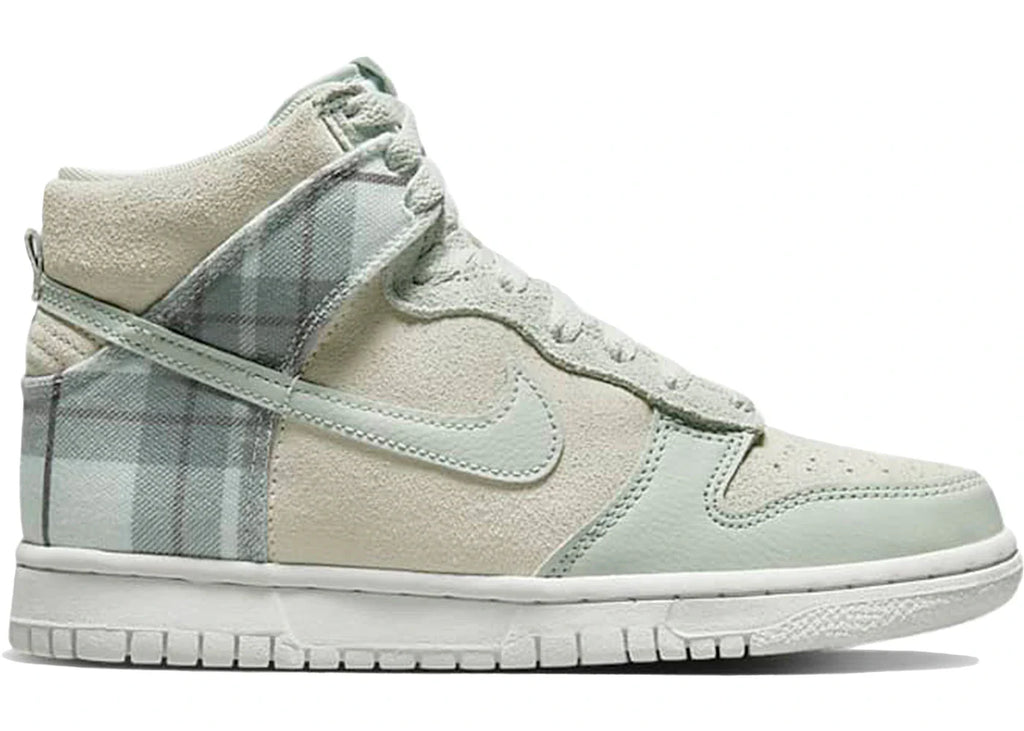 Nike Dunk High SE Tartan Plaid White Light Green (GS)